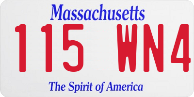 MA license plate 115WN4