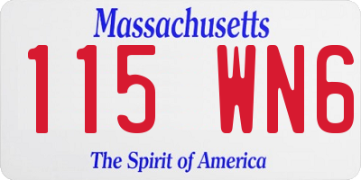 MA license plate 115WN6
