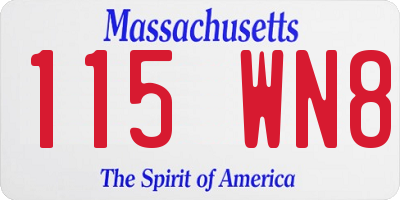 MA license plate 115WN8