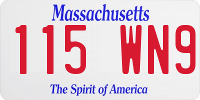 MA license plate 115WN9