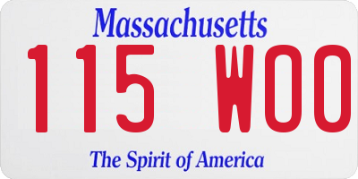 MA license plate 115WO0