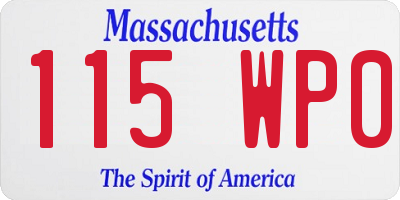 MA license plate 115WP0