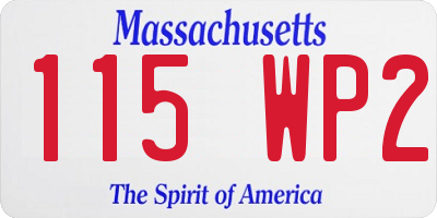 MA license plate 115WP2