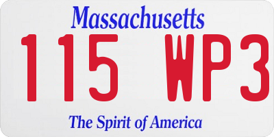 MA license plate 115WP3