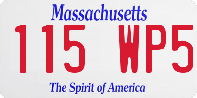 MA license plate 115WP5