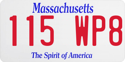 MA license plate 115WP8