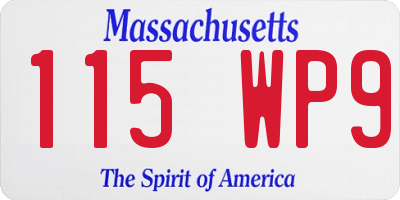 MA license plate 115WP9