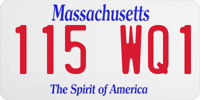 MA license plate 115WQ1