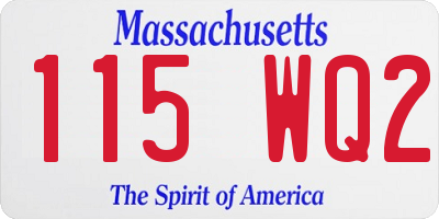 MA license plate 115WQ2