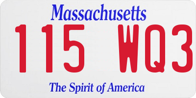 MA license plate 115WQ3