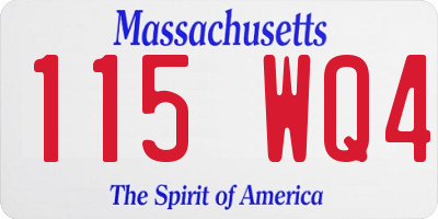 MA license plate 115WQ4