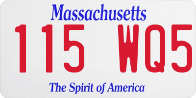 MA license plate 115WQ5