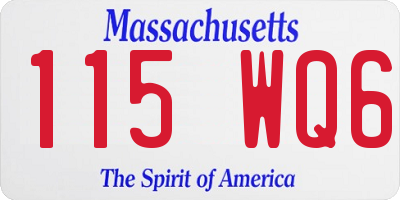 MA license plate 115WQ6