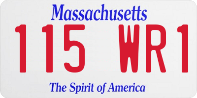 MA license plate 115WR1