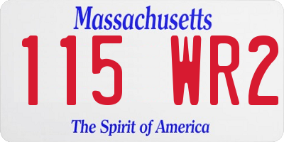 MA license plate 115WR2