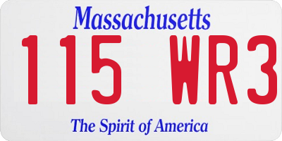 MA license plate 115WR3