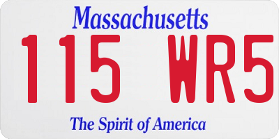 MA license plate 115WR5