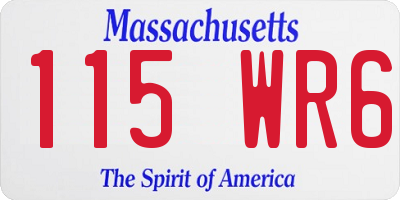 MA license plate 115WR6