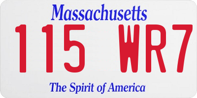 MA license plate 115WR7