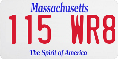 MA license plate 115WR8