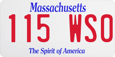 MA license plate 115WS0