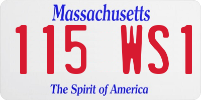 MA license plate 115WS1