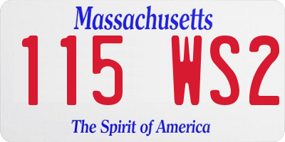 MA license plate 115WS2