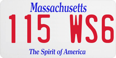 MA license plate 115WS6