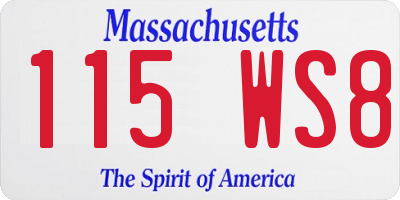 MA license plate 115WS8
