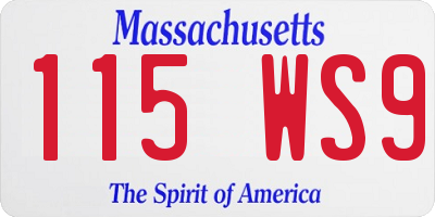 MA license plate 115WS9