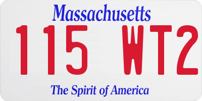 MA license plate 115WT2