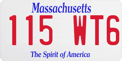 MA license plate 115WT6