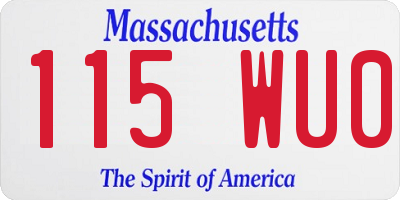 MA license plate 115WU0
