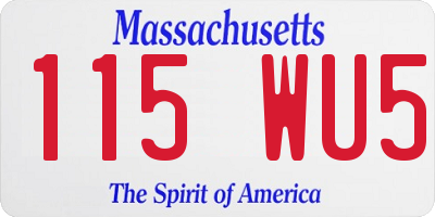 MA license plate 115WU5