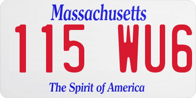 MA license plate 115WU6