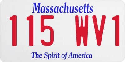 MA license plate 115WV1