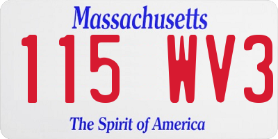 MA license plate 115WV3