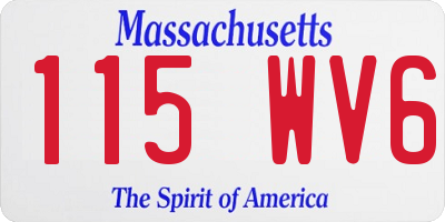 MA license plate 115WV6