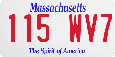 MA license plate 115WV7