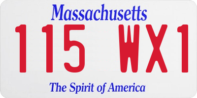 MA license plate 115WX1