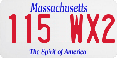 MA license plate 115WX2