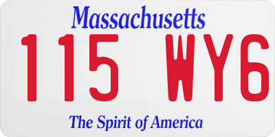 MA license plate 115WY6
