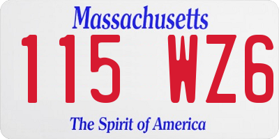MA license plate 115WZ6