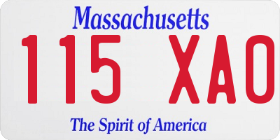 MA license plate 115XA0