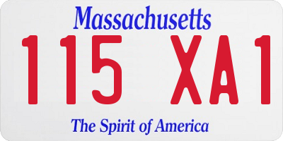 MA license plate 115XA1