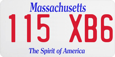 MA license plate 115XB6