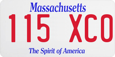 MA license plate 115XC0