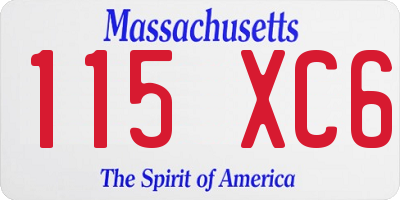 MA license plate 115XC6