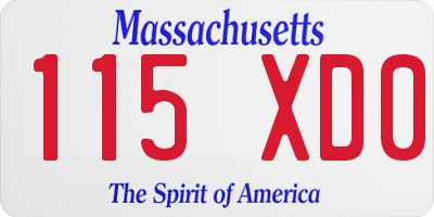 MA license plate 115XD0