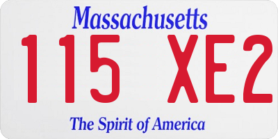 MA license plate 115XE2